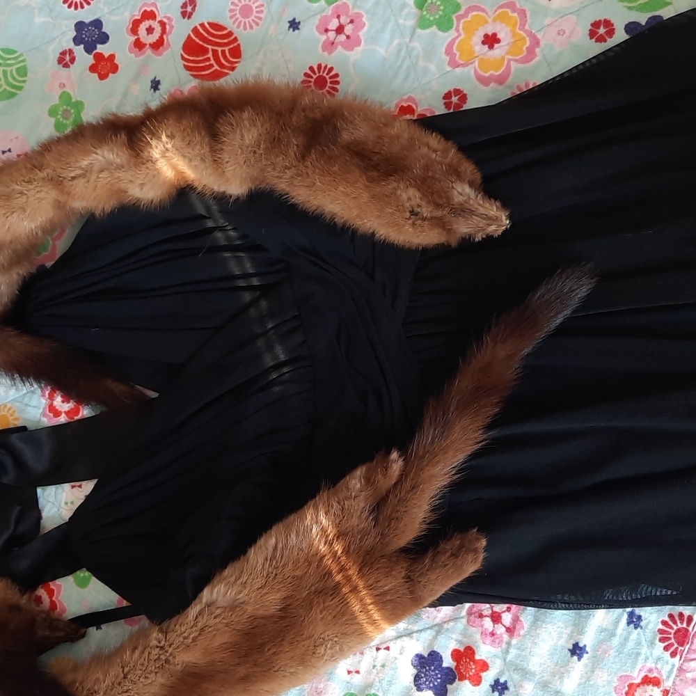 Real mink stole wrap vintage